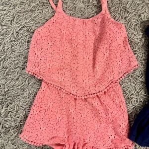Pink Lace Kids Romper